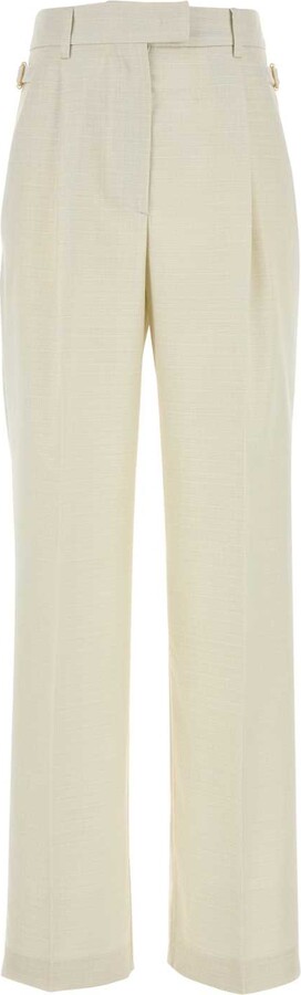 PT Torino White Wool Blend Isabel Pant
