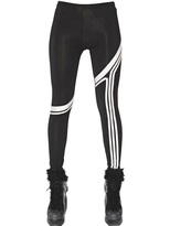 Thumbnail for your product : Y-3 Striped Cotton Jersey Leggings