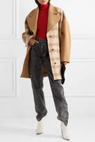 Thumbnail for your product : MM6 MAISON MARGIELA Oversized Patchwork Checked Wool Coat - Camel