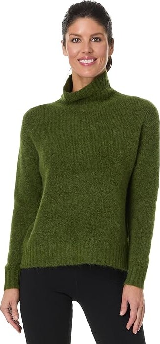 Toad&Co Toddy T-Neck Sweater Women's Clothing Chive : SM, Nylon/Wool