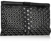 Thumbnail for your product : Miu Miu Eyelet and Swarovski crystal-embellished leather clutch