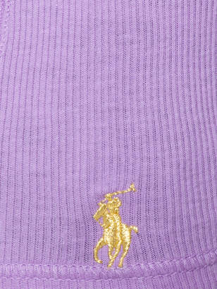 Ralph Lauren logo embroidered ribbed top