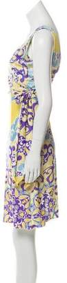 Blumarine Silk Abstract-Printed Dress Yellow Silk Abstract-Printed Dress
