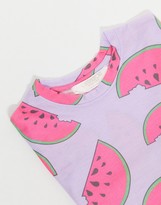 Thumbnail for your product : Outrageous Fortune nightwear cropped T-shirt in lilac watermelon print