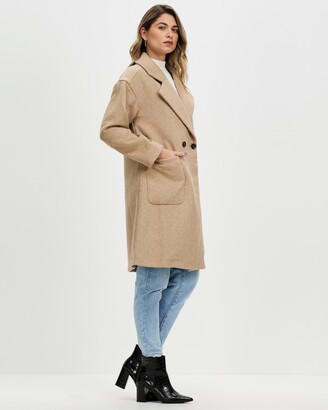 Atmos & Here Atmos&Here - Women's Brown Coats - Vanessa Wool Blend Coat - Size 12 at The Iconic