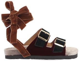 Gia Couture 30mm Velvet Lace-up Sandals