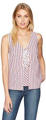 Trina Turk Trina Turk Women's Geary Lace Up Striped Shirting Top