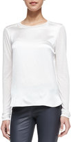 Thumbnail for your product : Vince Satin-Front Jersey Tee