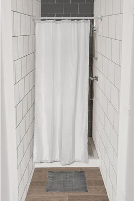 Solid Colors Stall Shower Curtain Half Size Polyester + 8 Hooks