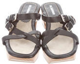 Thumbnail for your product : Jil Sander Leather Slide Sandals