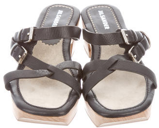 Jil Sander Leather Slide Sandals