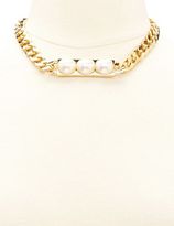 Thumbnail for your product : Charlotte Russe Pearl ID Chain Choker Necklace