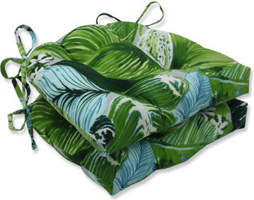 Bay Isle Home Lush Leaf Jungle Reversible Indoor/Outdoor Chair Pad Cushion