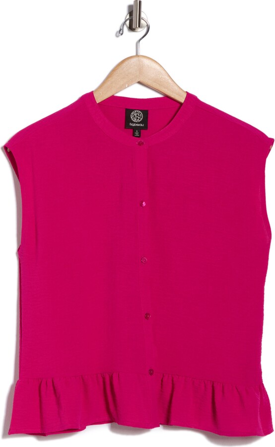 Bobeau Airflow Sleeveless Button-Up Top