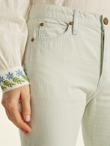 Thumbnail for your product : The Great The Fellow Striped Cotton Jeans - Light Denim