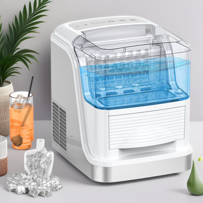 HAVATO Antarctic Star Nugget Tabletop Ice Maker 33Lbs /24H Self-Cleaning With Stainless Steel Ice Machine For Home/Office/Party