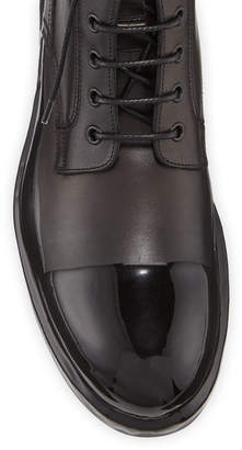 Dolce & Gabbana Men's Cap-Toe Leather Combat Boots