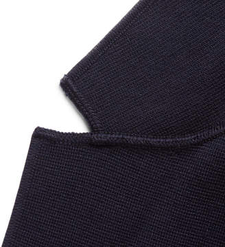 Loro Piana Navy Slim-Fit Unstructured Waffle-Knit Virgin Wool Blazer - Men - Blue