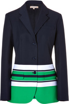 Thumbnail for your product : Michael Kors Collection Cotton Blazer in Midnight/Palm/White