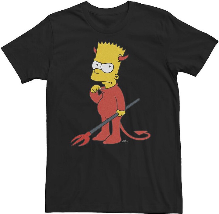 Licensed Character Big & Tall The Simpsons Devil Bart Portrait Tee