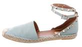 Thumbnail for your product : Valentino Rockstud Ankle-Strap Espadrilles blue Rockstud Ankle-Strap Espadrilles