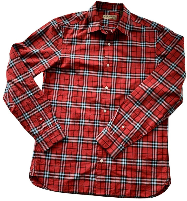 mens red burberry shirt