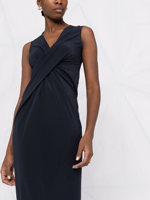 Aspesi Wrap Detail Silk Maxi Dress