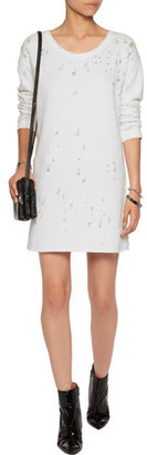 RtA Veronique Distressed Cotton-Blend Jersey Mini Dress