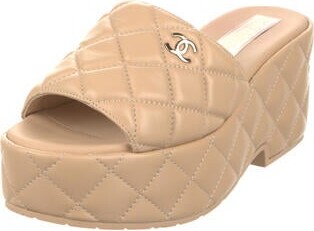 Chanel 2021 Interlocking CC Logo Slides - Black Sandals, Shoes - CHA933512