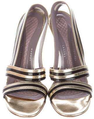 Anya Hindmarch Patent Leather Wedge Sandals