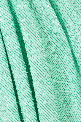 NERVI - Haley Draped Sequined Stretch-georgette Midi Dress - Mint