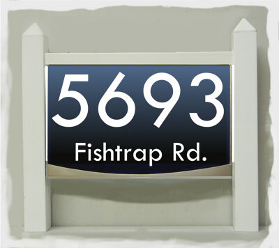 EZ Street Signs Modern LED address sign with landscape light adapter