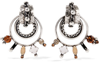 Dannijo Brigid Oxidized Silver-plated Swarovski Crystal Earrings - one size