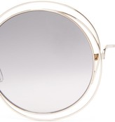 Thumbnail for your product : Chloé Carlina Round Metal Sunglasses - Grey