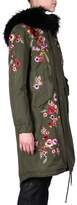 Thumbnail for your product : Amen Fur Trimmed Embroidered Cotton Parka
