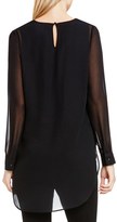 Thumbnail for your product : Vince Camuto Women's Knit Underlay High/low V-Neck Blouse