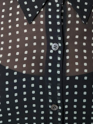 Theory polka dot print sheer shirt
