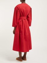 Thumbnail for your product : Marios Schwab Fornells Belted Cotton Midi Dress - Red