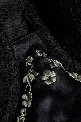 La Perla Tulle-paneled embroidered satin and lace balconette bra