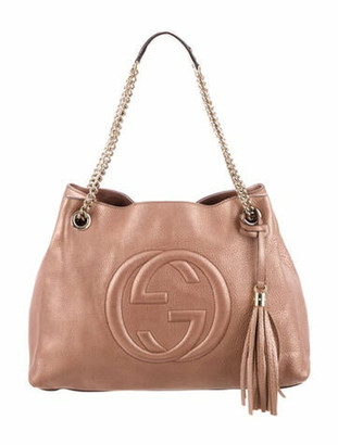 gucci pebbled leather shoulder bag