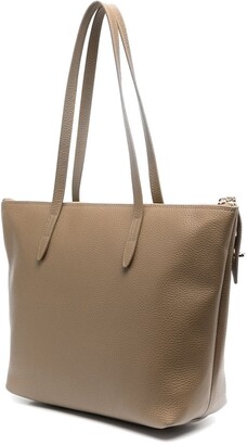 Furla Zip-Up Leather Tote Bag