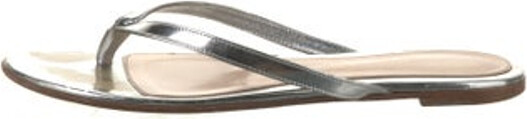 Gianvito Rossi Patent Leather Flip Flops Gold & Metallic Chain-Link Accents Includes Box