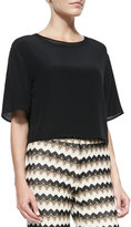 Thumbnail for your product : Trina Turk Khloe Silk Round-Neck Top, Black