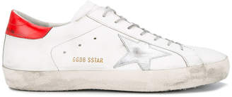 Golden Goose Deluxe Brand 31853 White Red Heel Superstar Sneakers