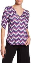 Thumbnail for your product : Loveappella Short Sleeve Print Blouse