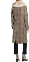 Thumbnail for your product : Kenneth Cole New York Plaid Wool Blend Coat with Removable Faux Fur Collar