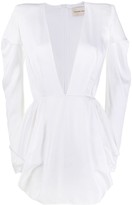 Thumbnail for your product : Alexandre Vauthier plunging V-neck draped dress