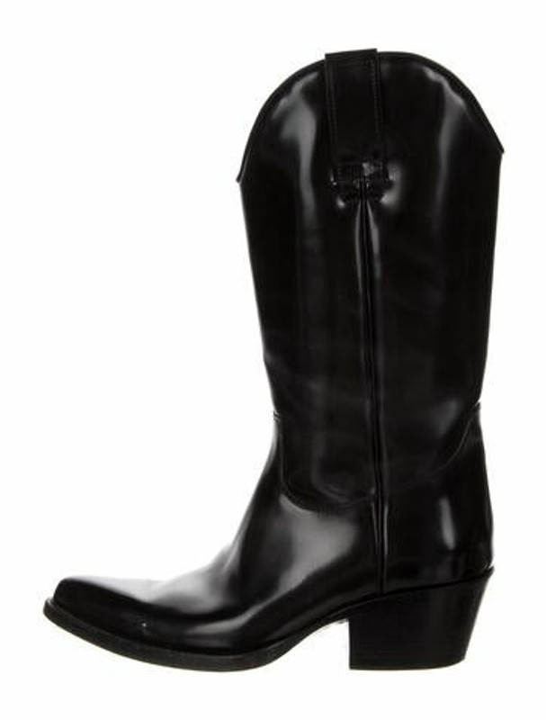 Calvin Klein Leather Western Boots Black Leather Western Boots - ShopStyle