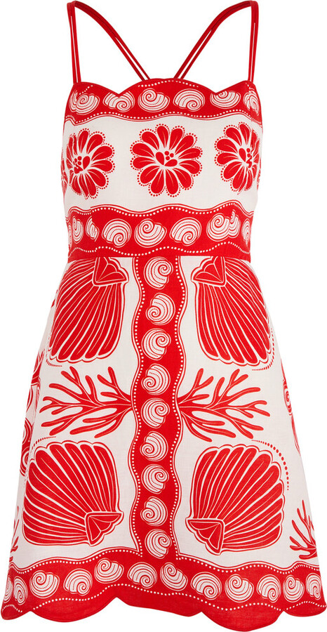 Farm Rio Ainika Printed Linen Mini Dress