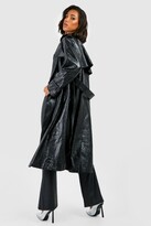 Thumbnail for your product : boohoo Vinyl Oversized Trench Coat